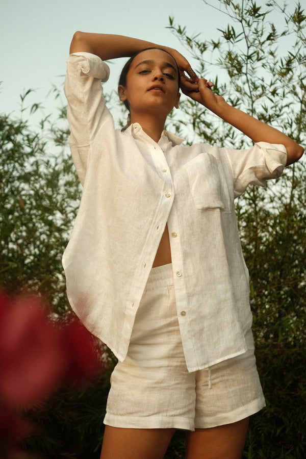 Buy Linen Safari Shirt | Shop Verified Sustainable Womens Shirt on Brown Living™