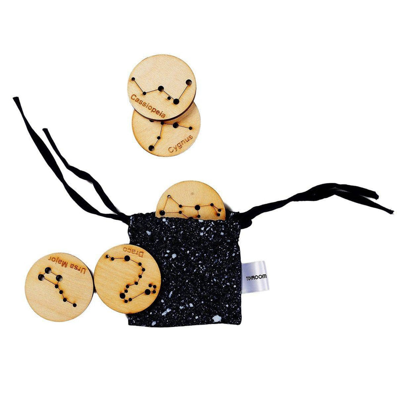 Buy Little Star Gazers' Wooden Constellation Coins | 5 Pieces In A Cotton Bag | Shop Verified Sustainable Learning & Educational Toys on Brown Living™