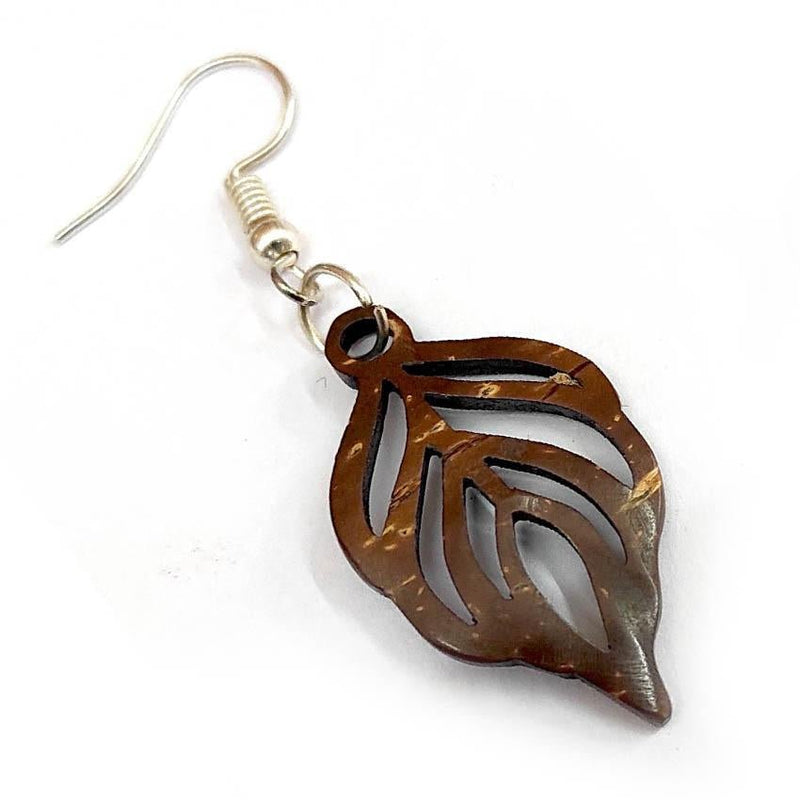 Buy Lucky Leaf - Coconut Shell Earrings | Shop Verified Sustainable Womens Earrings on Brown Living™