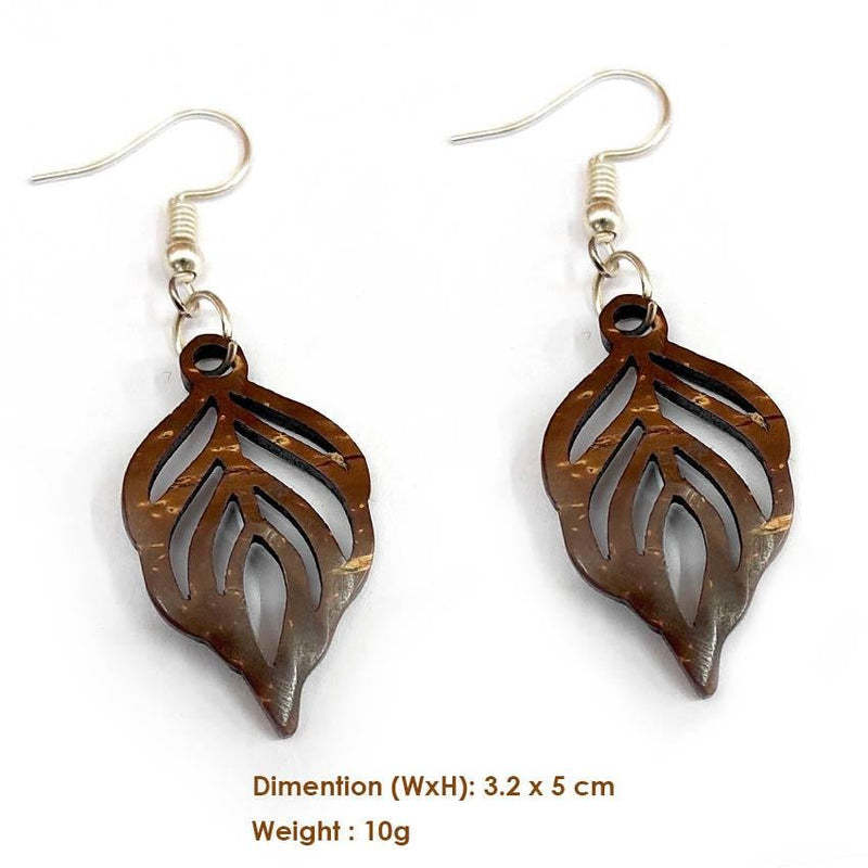 Buy Lucky Leaf - Coconut Shell Earrings | Shop Verified Sustainable Womens Earrings on Brown Living™