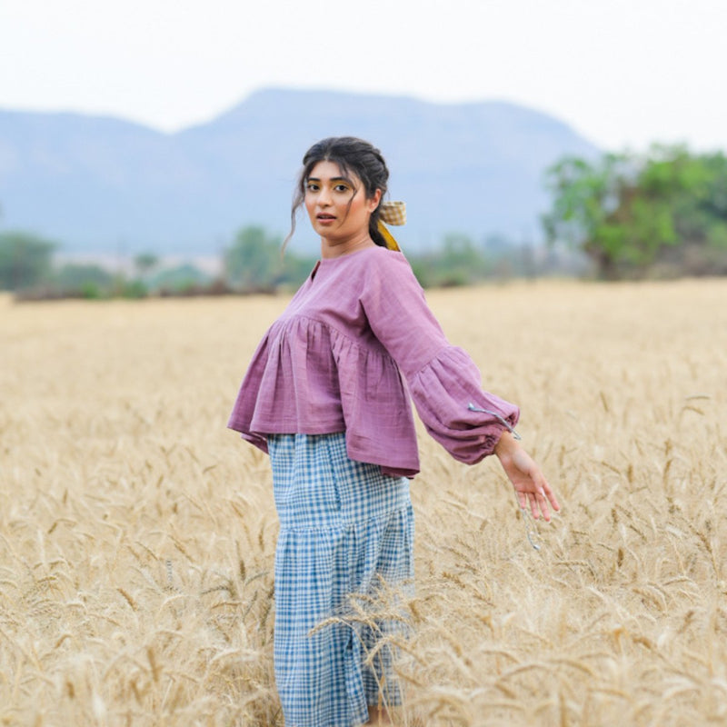 Buy Luna - Organic Cotton Flared Top | Shop Verified Sustainable Womens Top on Brown Living™