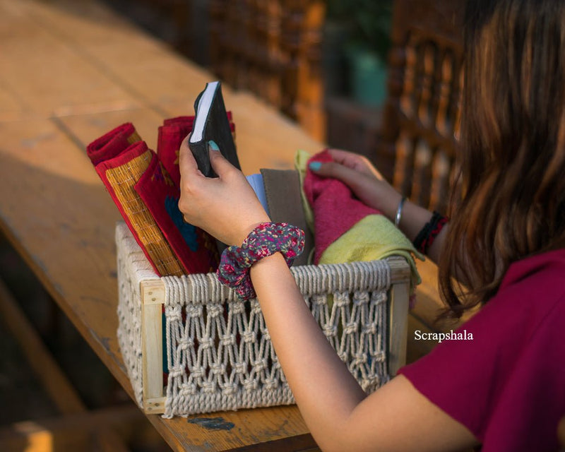 Buy Macrame Wooden Basket | 12 X 8 X 6 inch | Shop Verified Sustainable Baskets & Boxes on Brown Living™