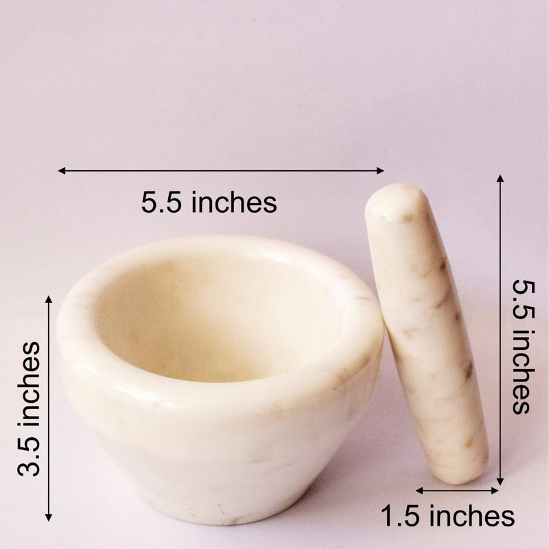 Buy Masala Pot Marble Mortar and Pestle | Shop Verified Sustainable Products on Brown Living