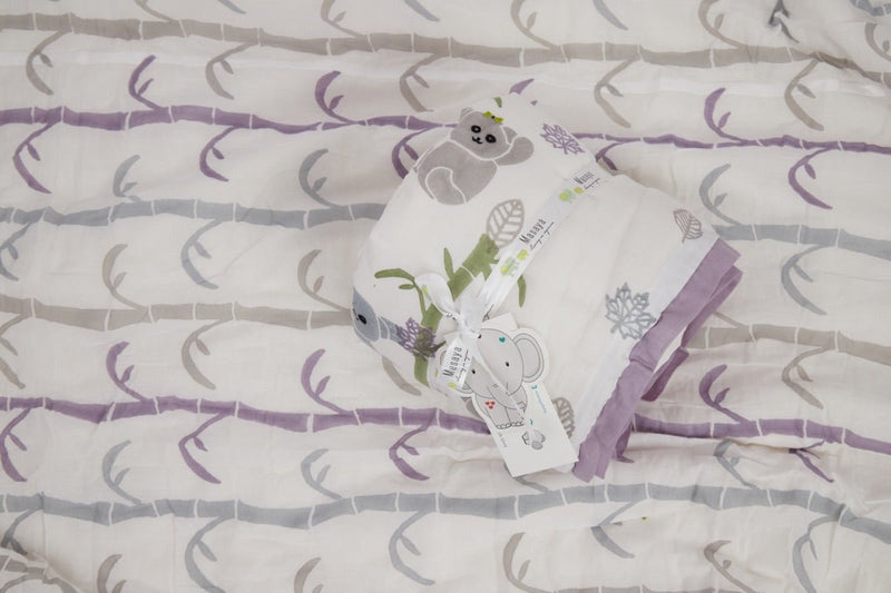 Buy Single Quilt- K for Koala- Purple | Shop Verified Sustainable Bed Linens on Brown Living™