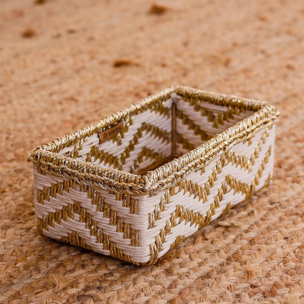 Buy Memories Trinket Storage Tray - White & Gold | Shop Verified Sustainable Baskets & Boxes on Brown Living™