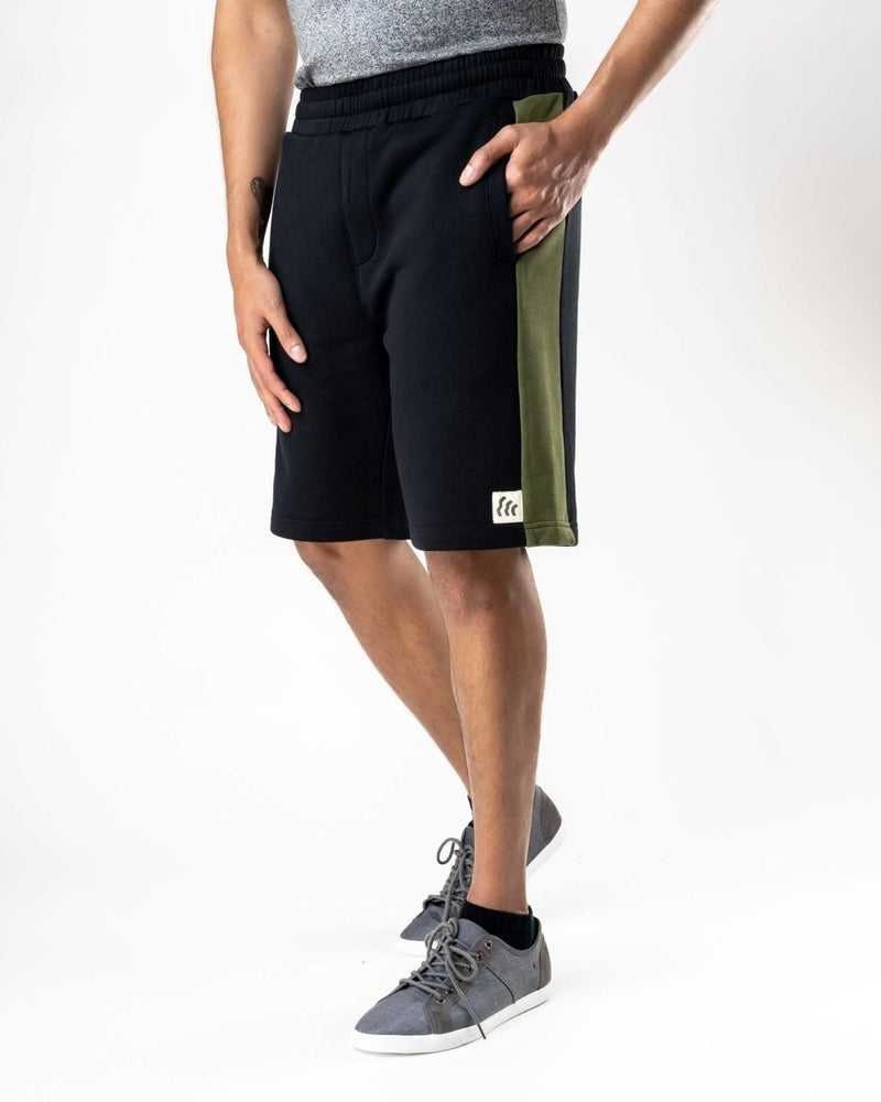 Buy Men's Black & Green Organic Cotton Comfort Shorts | Shop Verified Sustainable Mens Shorts on Brown Living™