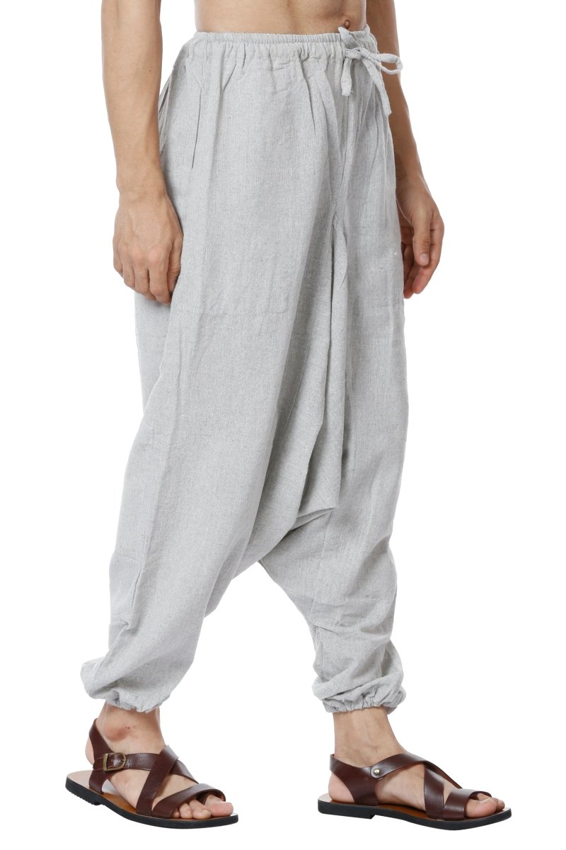 Buy Men's Harem Pack of 2 | Black & Melange Grey | Fits Waist Sizes 28 to 36 Inches | Shop Verified Sustainable Mens Pyjama on Brown Living™