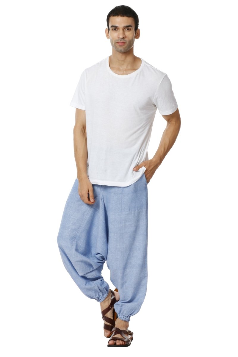 Buy Men's Combo Pack of 2 Harem Pants | Blue and Grey | GSM-170 | Free Size | Shop Verified Sustainable Products on Brown Living