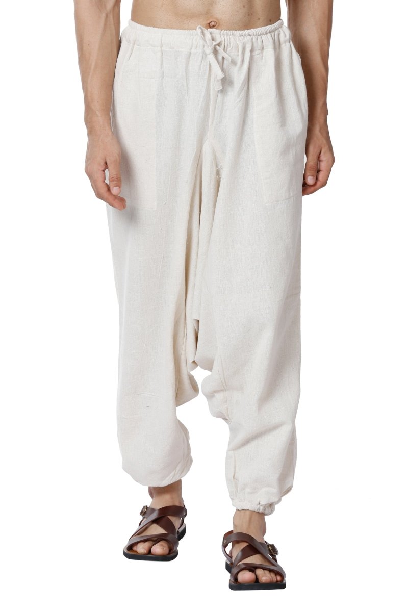 Buy Men's Combo Pack of 2 Harem Pants | Cream & Grey | GSM-170 | Free Size | Shop Verified Sustainable Products on Brown Living