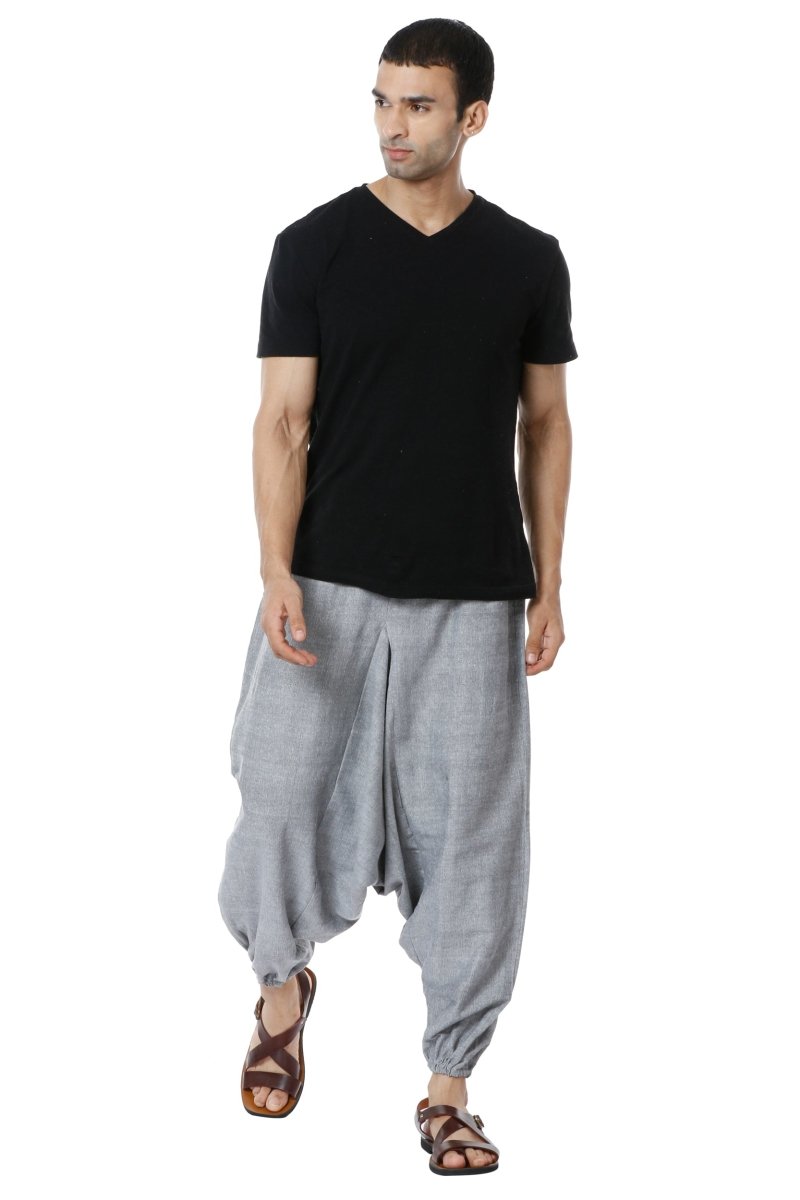 Buy Men's Harem Pack of 2 | Dark Blue & Grey | Fits Waist Sizes 28 to 36 Inches | Shop Verified Sustainable Mens Pyjama on Brown Living™