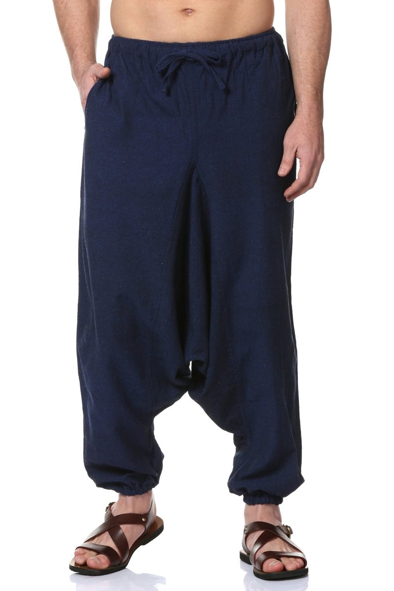 Buy Men's Harem Pack of 2 | Dark Blue & Grey | Fits Waist Sizes 28 to 36 Inches | Shop Verified Sustainable Mens Pyjama on Brown Living™