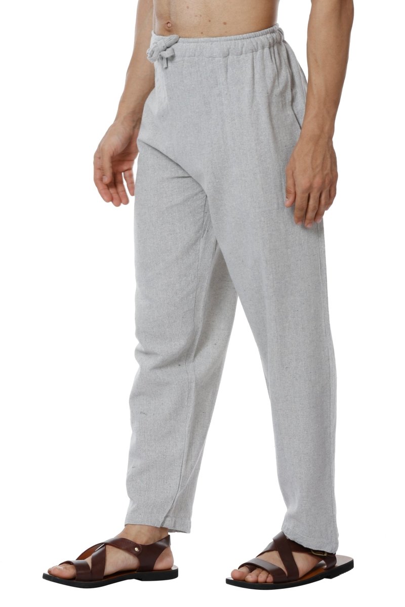 Buy Men's Pyjama Pack of 2 | Cream & Melange Grey | Fits Waist Sizes 28" to 36" | Shop Verified Sustainable Mens Pyjama on Brown Living™