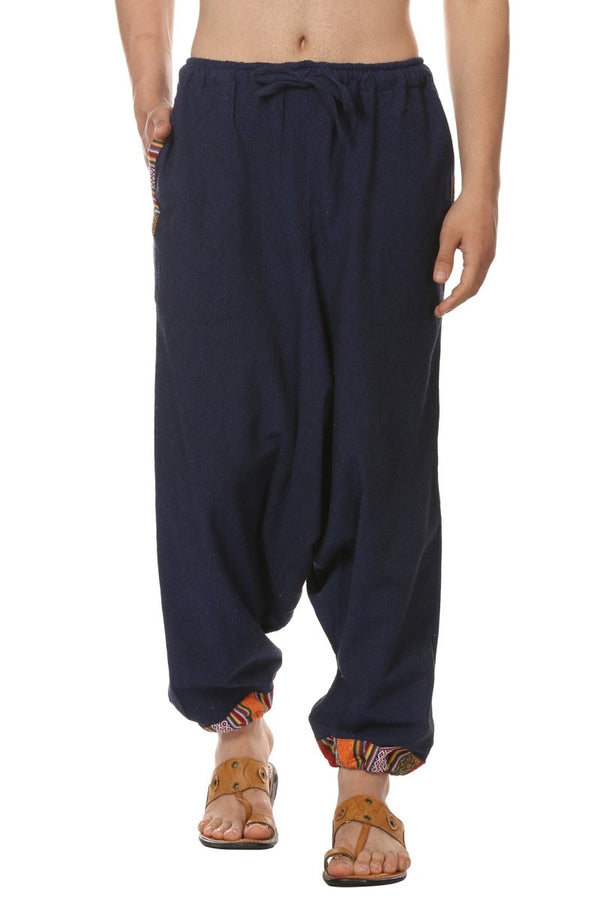 Buy Men's Tribal Harem | Dark Blue | Fits Waist Sizes 28 to 36 Inches | Shop Verified Sustainable Mens Pyjama on Brown Living™