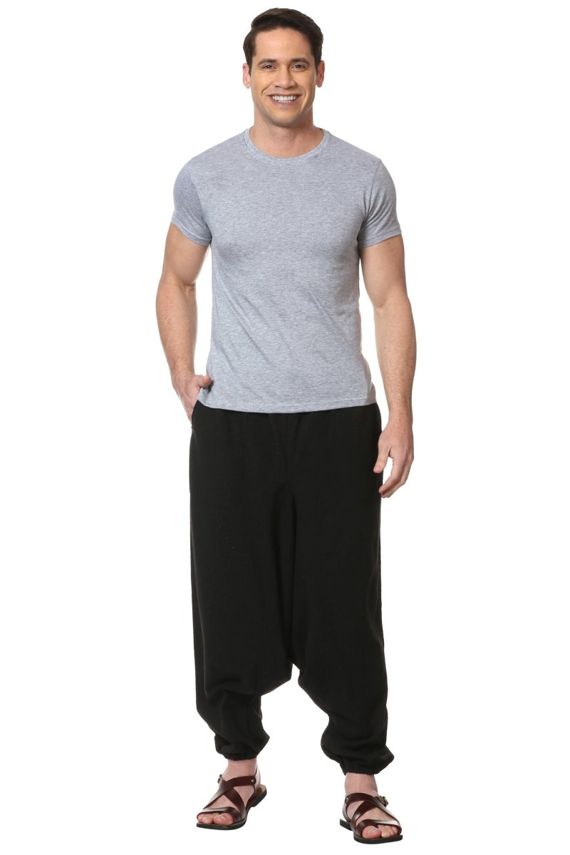 Buy Men's Harem Pack of 2 | Black & Melange Grey | Fits Waist Sizes 28 to 36 Inches | Shop Verified Sustainable Mens Pyjama on Brown Living™