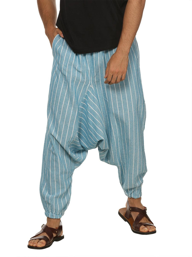 Buy Men's Harem Pack of 2 | Blue and Blue Stripes | Fits Waist Size 28 to 36 Inches | Shop Verified Sustainable Products on Brown Living