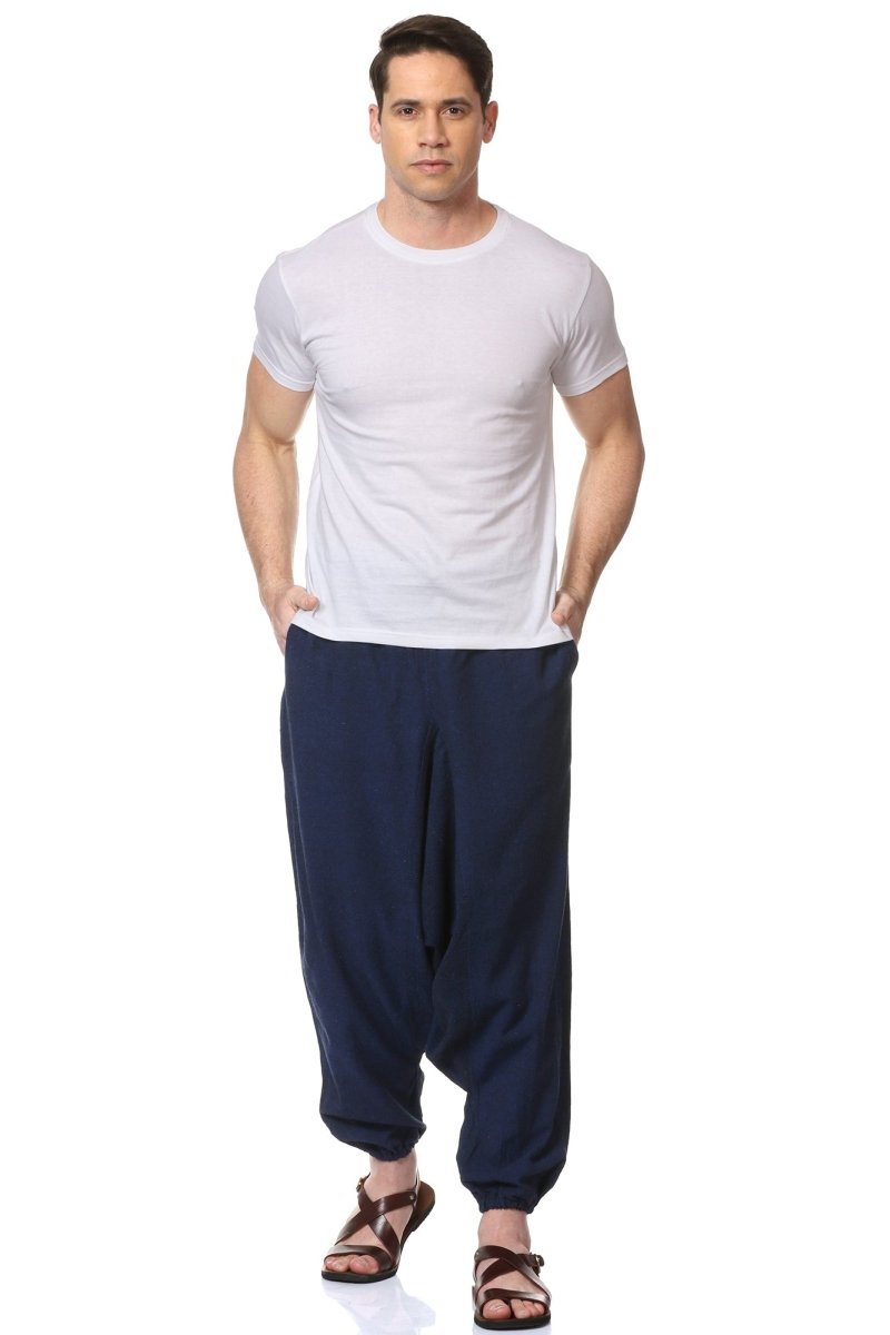 Buy Men's Harem Pack of 2 | Dark Blue & Grey | Fits Waist Sizes 28 to 36 Inches | Shop Verified Sustainable Mens Pyjama on Brown Living™