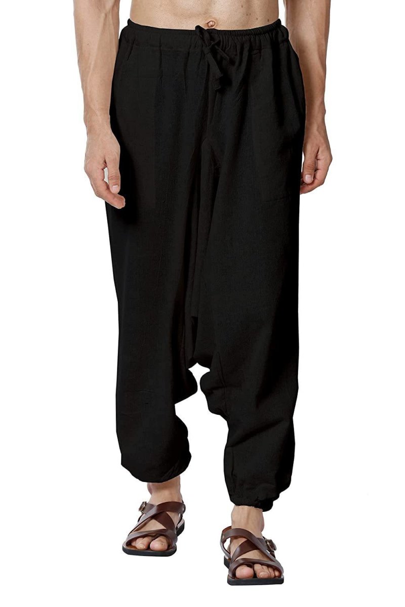 Buy Men's Harem Pant | Black | Fits Waist Size 28" to 36" | Shop Verified Sustainable Mens Pyjama on Brown Living™