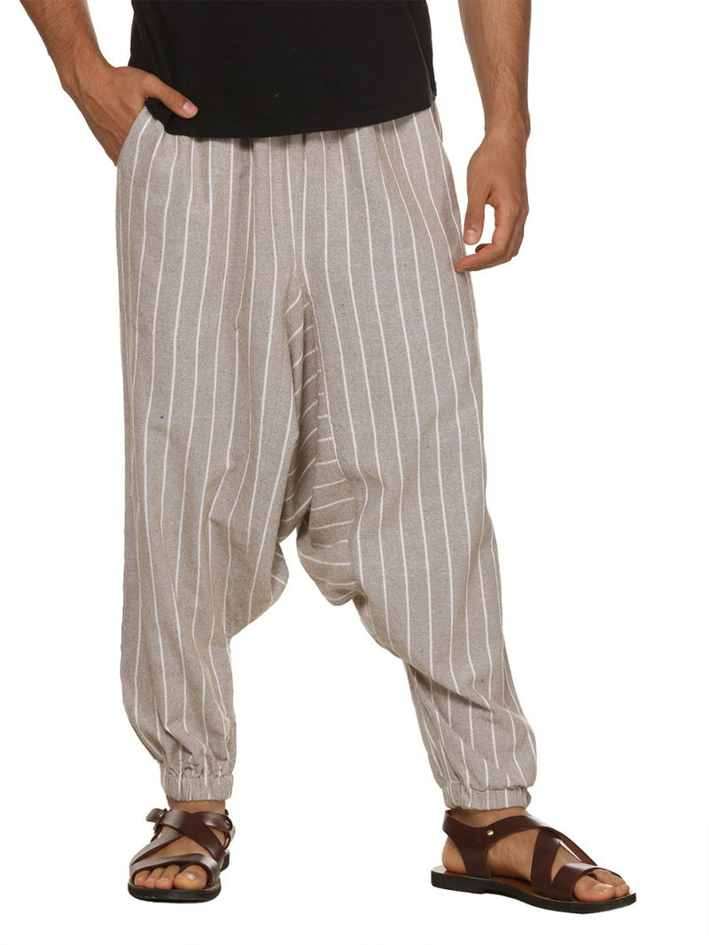 Buy Men's Harem Pant | Grey Stripes | Fits Waist Size 28" to 36" | Shop Verified Sustainable Products on Brown Living