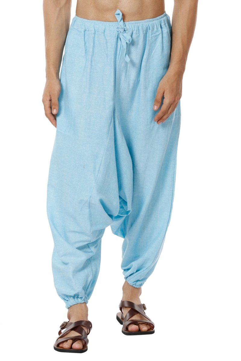 Buy Men's Harem Pants | Sky Blue | GSM - 170 | Free Size | Shop Verified Sustainable Products on Brown Living