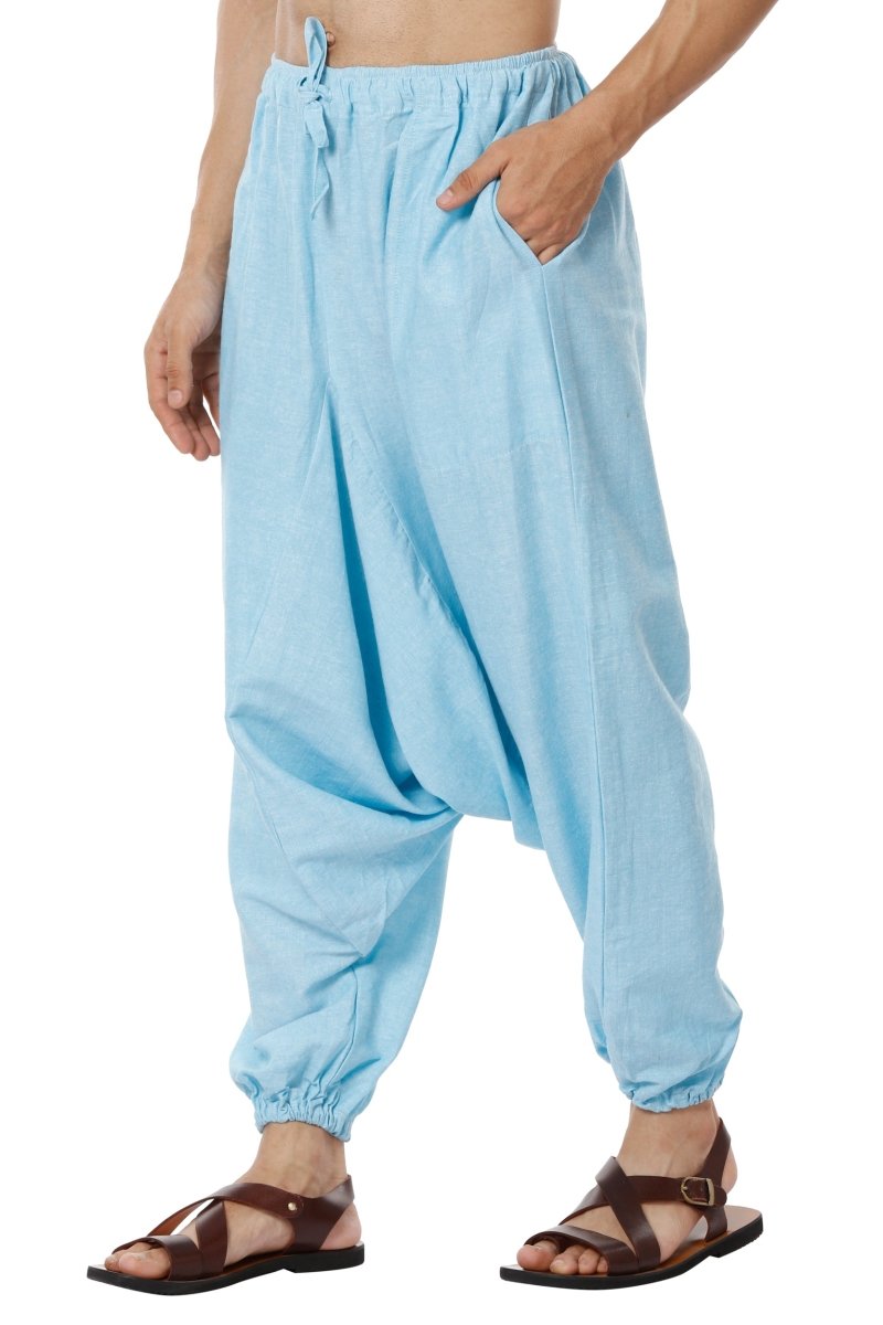 Buy Men's Harem Pants | Sky Blue | GSM - 170 | Free Size | Shop Verified Sustainable Products on Brown Living