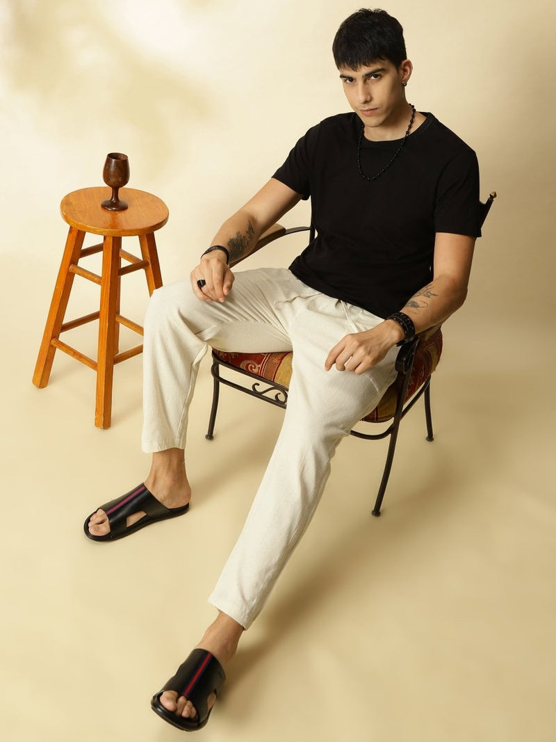 Buy Men's Lounge Pant | Cream | Fits Waist Size 28 to 36 inches | Shop Verified Sustainable Mens Pyjama on Brown Living™