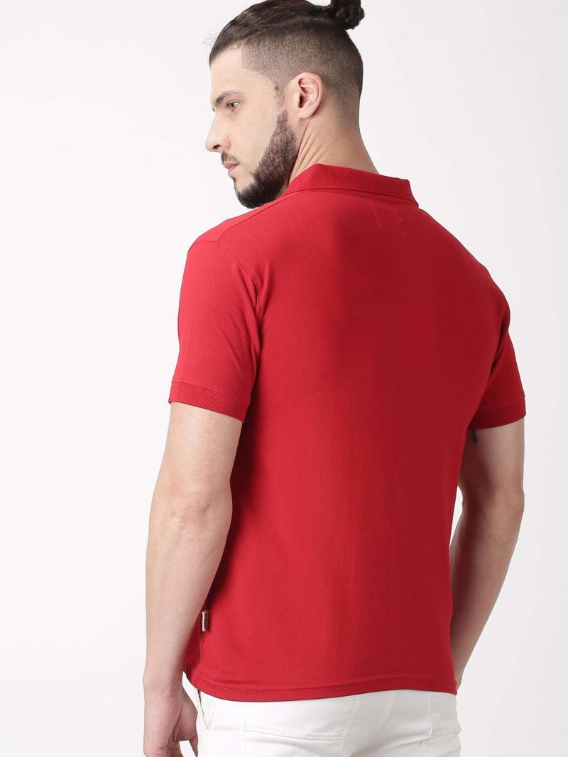 Buy Mens Organic Cotton Polo Tshirt | Red | Shop Verified Sustainable Mens Tshirt on Brown Living™