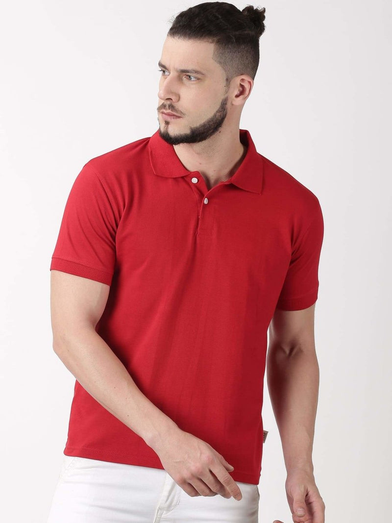 Buy Mens Organic Cotton Polo Tshirt | Red | Shop Verified Sustainable Mens Tshirt on Brown Living™