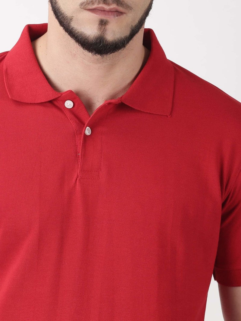 Buy Mens Organic Cotton Polo Tshirt | Red | Shop Verified Sustainable Mens Tshirt on Brown Living™