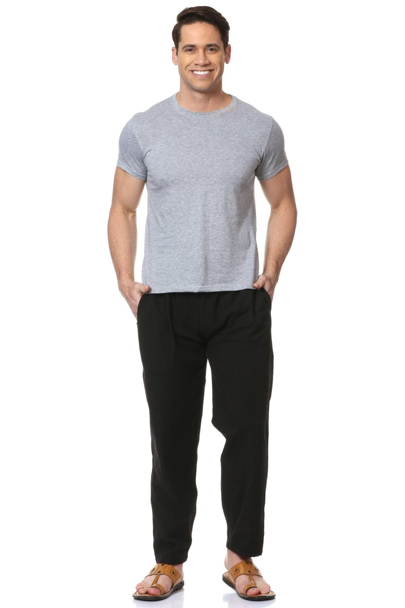 Buy Men's Pyjama Pack of 2 | Grey & Black | Fits Waist Sizes 28" to 36" | Shop Verified Sustainable Mens Pyjama on Brown Living™