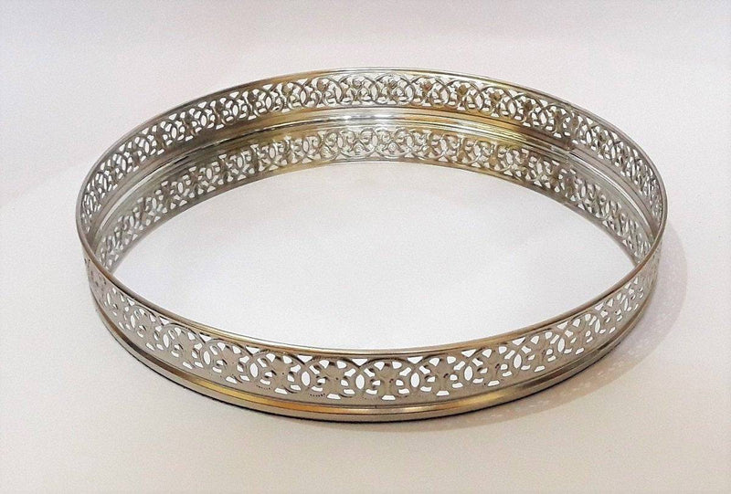 Buy Arts Metal Mirror Tray - (25Dia cm Silver) | Shop Verified Sustainable Table Decor on Brown Living™