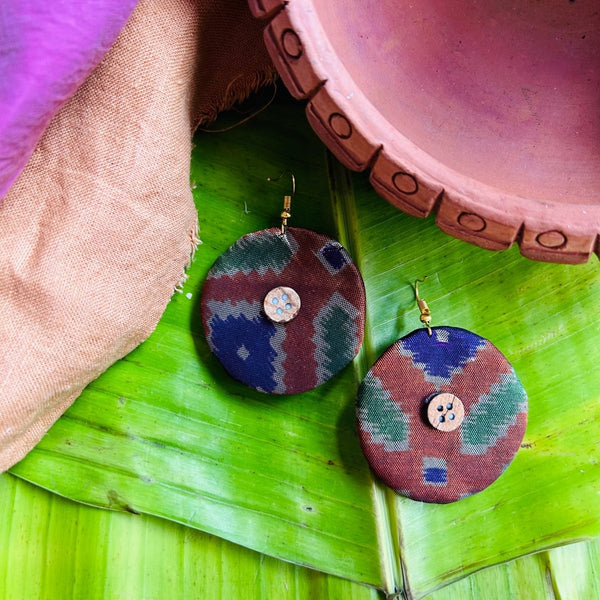 Buy Mihi - Upcycled Fabric Earrings | Handcrafted by Artisans | Shop Verified Sustainable Products on Brown Living