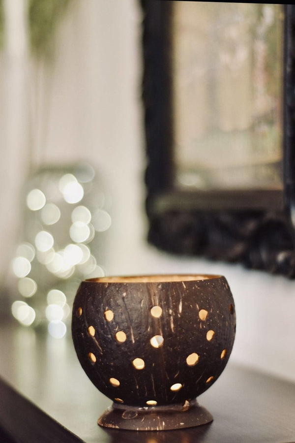 Buy Milena Coconut Votive Holder | Shop Verified Sustainable Lamps & Lighting on Brown Living™