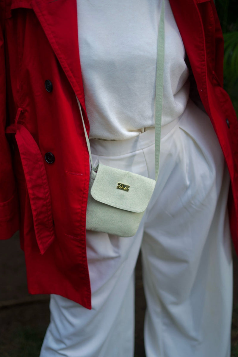 Mineral Dyed Mini Cross Body Coin Purse- Putina/Mint | Verified Sustainable Womens Wallet on Brown Living™