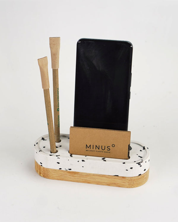 Mini Eco-Desk Organizer- White Pixel | Verified Sustainable Desk Organizers on Brown Living™