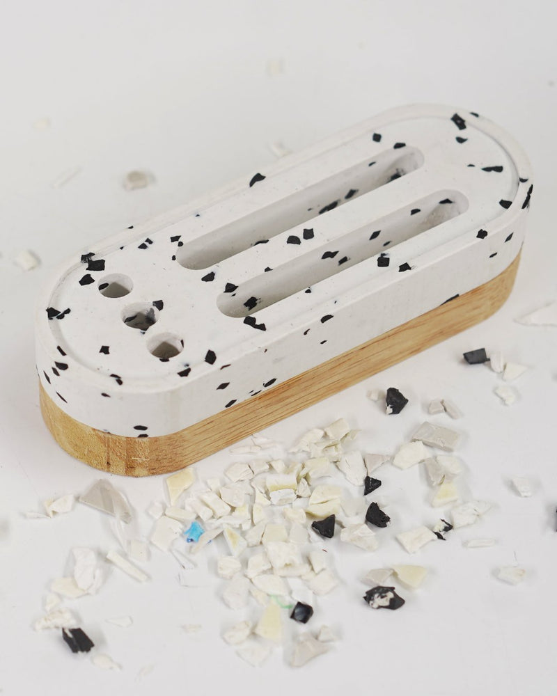 Mini Eco-Desk Organizer- White Pixel | Verified Sustainable Desk Organizers on Brown Living™