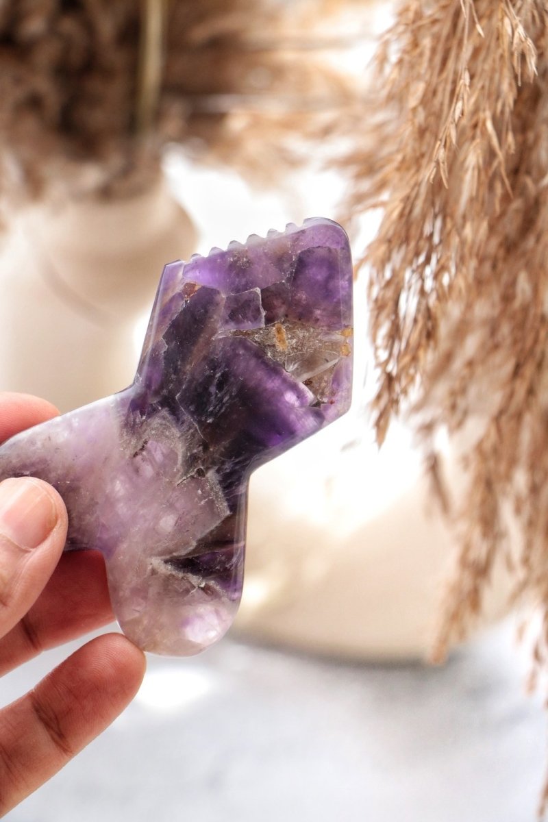 Buy Mini Maestro Amethyst Gua Sha | Shop Verified Sustainable Massager on Brown Living™