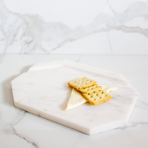 Buy Mini White Furrow Marble Cheese Platter | Shop Verified Sustainable Products on Brown Living