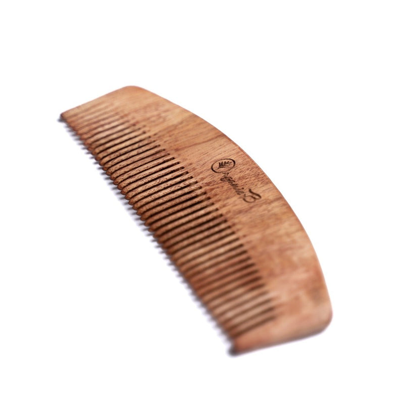 Buy Moon Shaped Natural Neem Comb for Detangling pack of 2 | Shop Verified Sustainable Hair Comb on Brown Living™