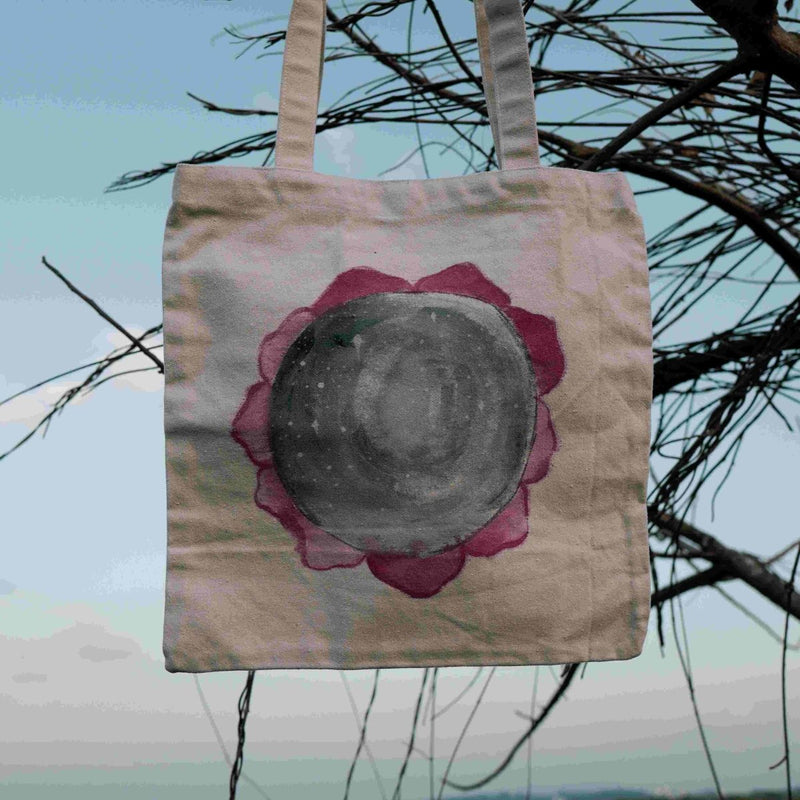 Buy Moonflower Handpainted Tote Bag | Shop Verified Sustainable Tote Bag on Brown Living™