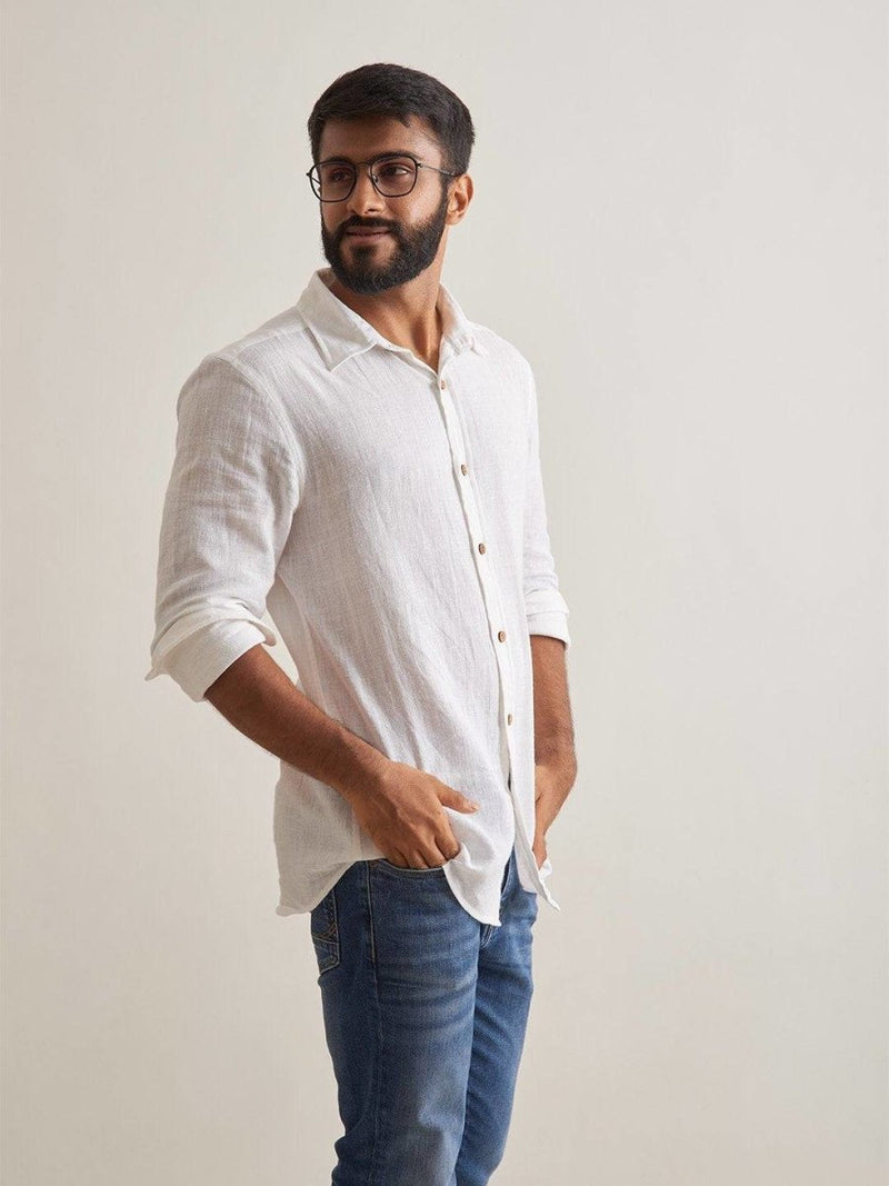 Buy Morning Mist Linen Shirt for Men | Shop Verified Sustainable Mens Shirt on Brown Living™