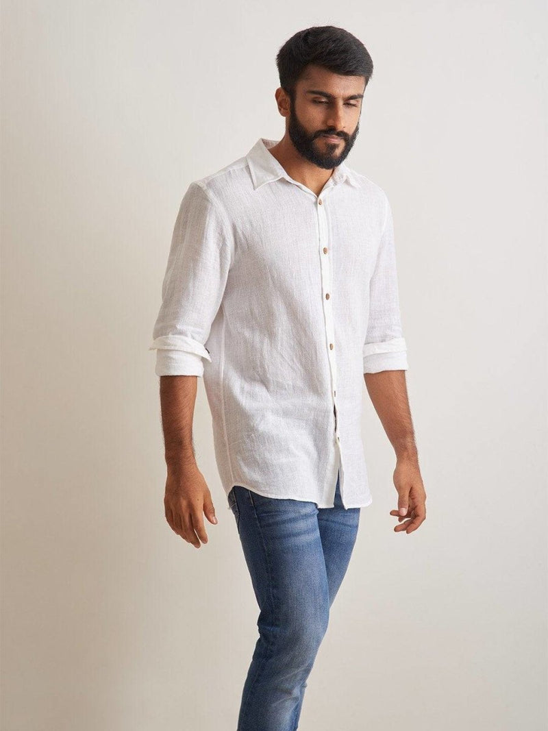 Buy Morning Mist Linen Shirt for Men | Shop Verified Sustainable Mens Shirt on Brown Living™