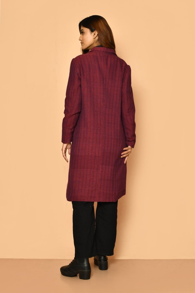 Buy Mrinal Handloom Cotton Trench Coat Jacket for Women | Shop Verified Sustainable Womens Jacket on Brown Living™