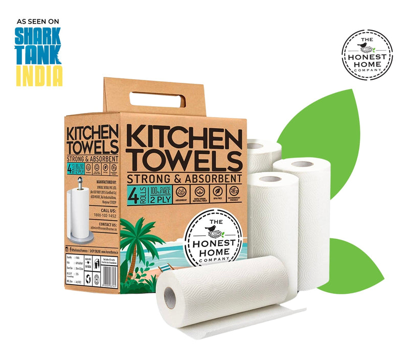 Multi-purpose 2 Ply Kitchen Tissue Paper Roll- 60 Pulls (Pack Of 4 Rolls) | Verified Sustainable Kitchen Linens on Brown Living™