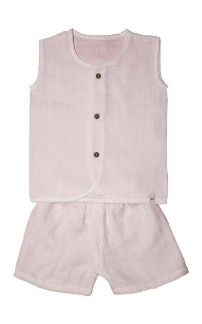 Buy Muslin Top & Bottom Set | Herbally Dyed (3-6) Months | Shop Verified Sustainable Kids Daywear Sets on Brown Living™