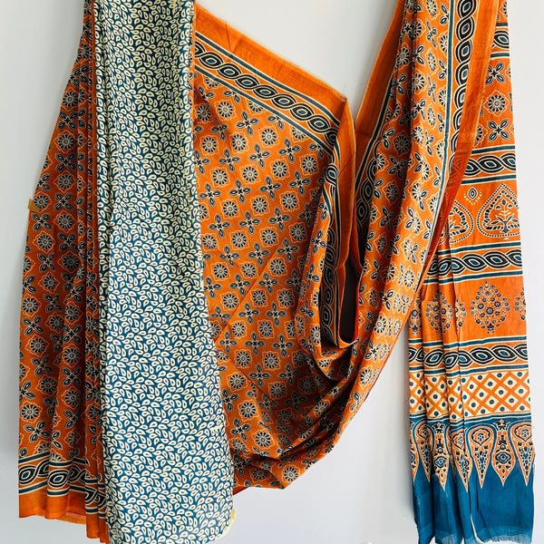 Narangi Mulmul Cotton Saree | Verified Sustainable Womens Saree on Brown Living™