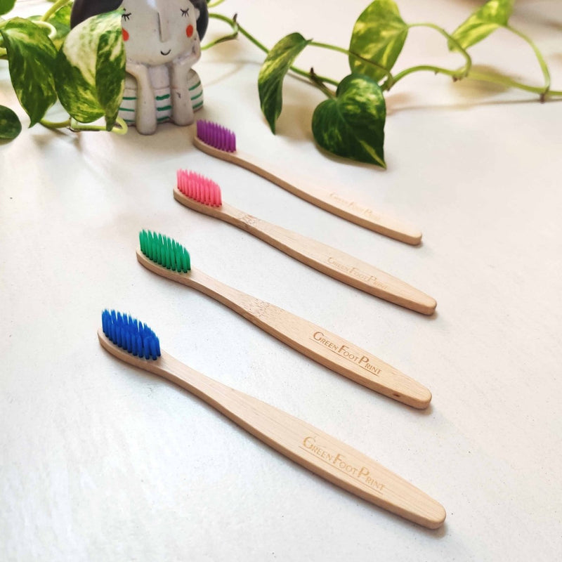 Buy Natural Bamboo Kids Toothbrush - Pack of 2 | Shop Verified Sustainable Tooth Brush on Brown Living™