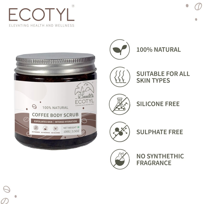 Buy Natural Coffee Body Scrub- 100g | For Gentle Exfoliation | Shop Verified Sustainable Body Scrub on Brown Living™