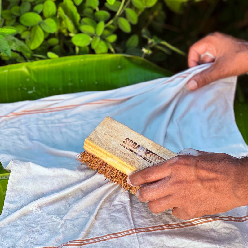 Buy Natural Coir floor/laundry brush | Sturdy | Biodegradable | Plastic-free | Scrapshala | Shop Verified Sustainable Cleaning Supplies on Brown Living™