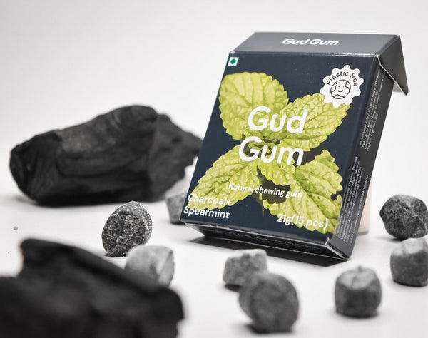 Buy Natural, Plastic Free Chewing Gum- Charcoal Mint | 21g x 3 | Pack of 3 (Each pack contains 15 gums) | Shop Verified Sustainable Confectionaries on Brown Living™