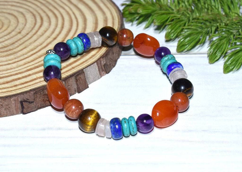 Buy Natural Unisex Seven Chakra Bracelet For Opening All 7 Chakras | Shop Verified Sustainable Womens Accessories on Brown Living™